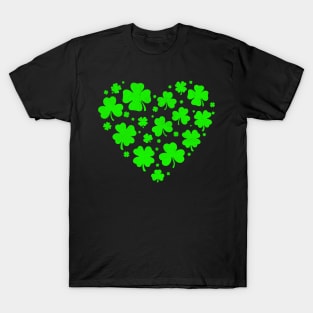 Shamrock Heart st patricks day lucky Irish T-Shirt